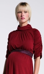 red maternity dress